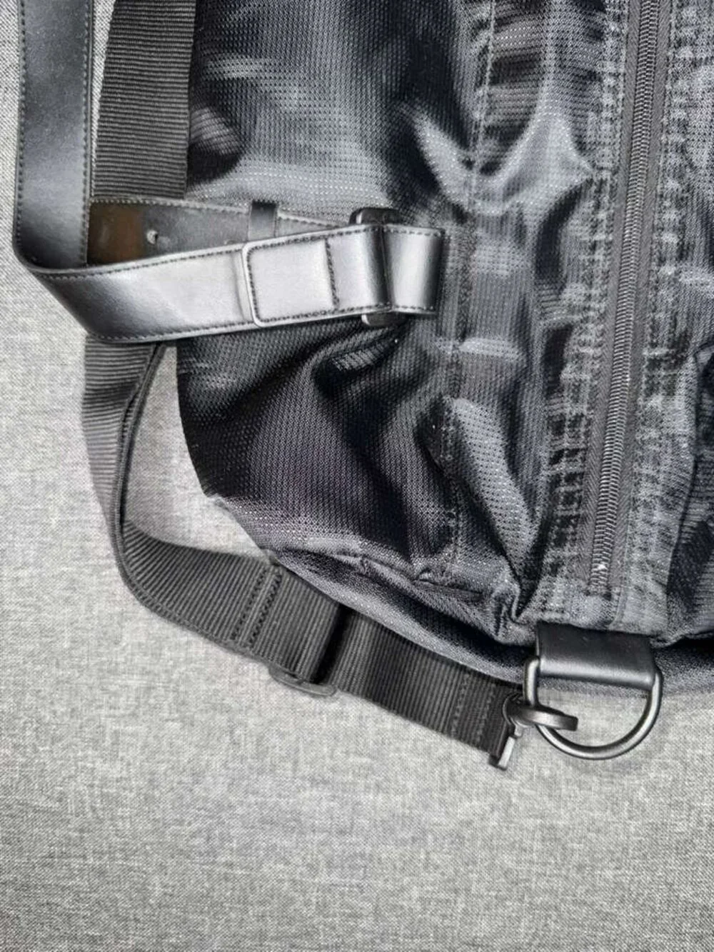 Armani Exchange AX Black Duffle Bag Tech Fabric Gym Travel Weekender